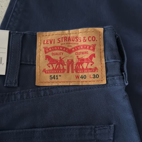 NWT Levi’s 541 Athletic Tapered Stretch Navy Pants Levi's Blue Tech 40 30 - Picture 6 of 8